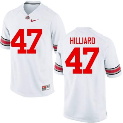 Men's Ohio State Buckeyes #47 Justin Hilliard White Nike NCAA College Football Jersey Latest HUZ0144SU
